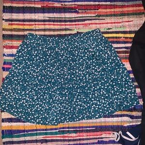 Floral skirt above knees